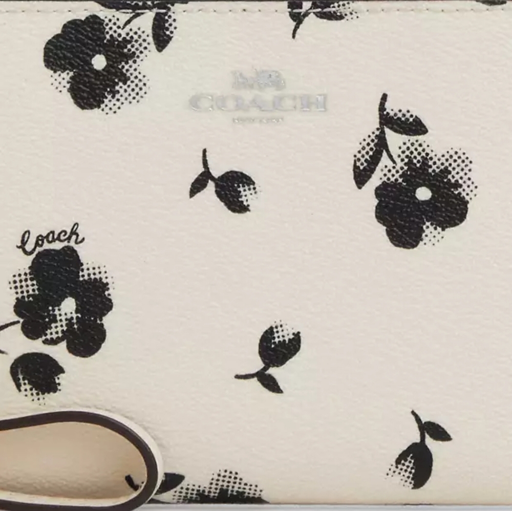 Coach Corner Zip Wristlet with Floral Print CP438 - Picture 4 of 6